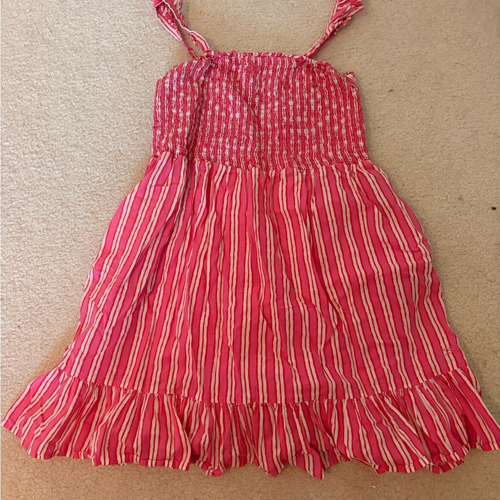 Vineyard Vines pink striped kids dress Size L, WITH POCKETS